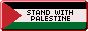 88x31 button that says Stand with Palestine. the background is the design of the palestinian flag.